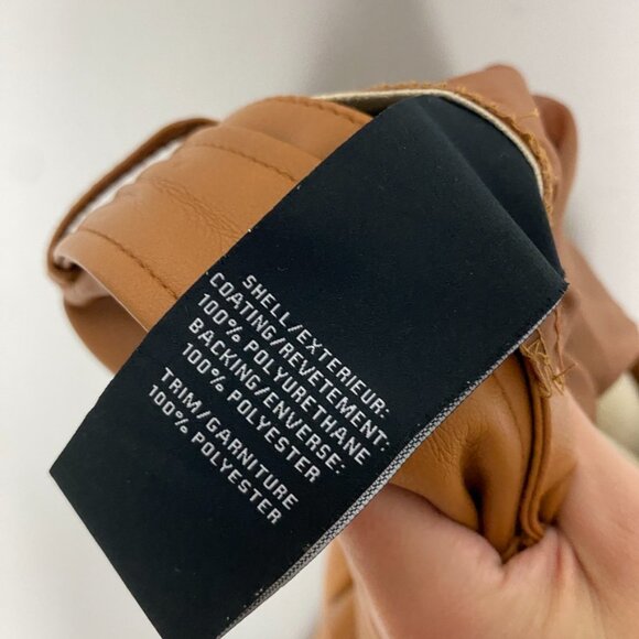 7 For All Mankind Faux Vegan Leather Belted Wide Leg Pants Trousers Camel Color - Picture 5 of 6